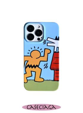 CASECIAGA13promax手机壳原创卡通裂开安卓ins风简约可爱小众14promax卡通众菲林印花全包创意12pm硬壳XR