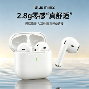 魅蓝Blus mini2半入耳蓝牙真无线耳机5.3通话降噪轻小耳机支持app