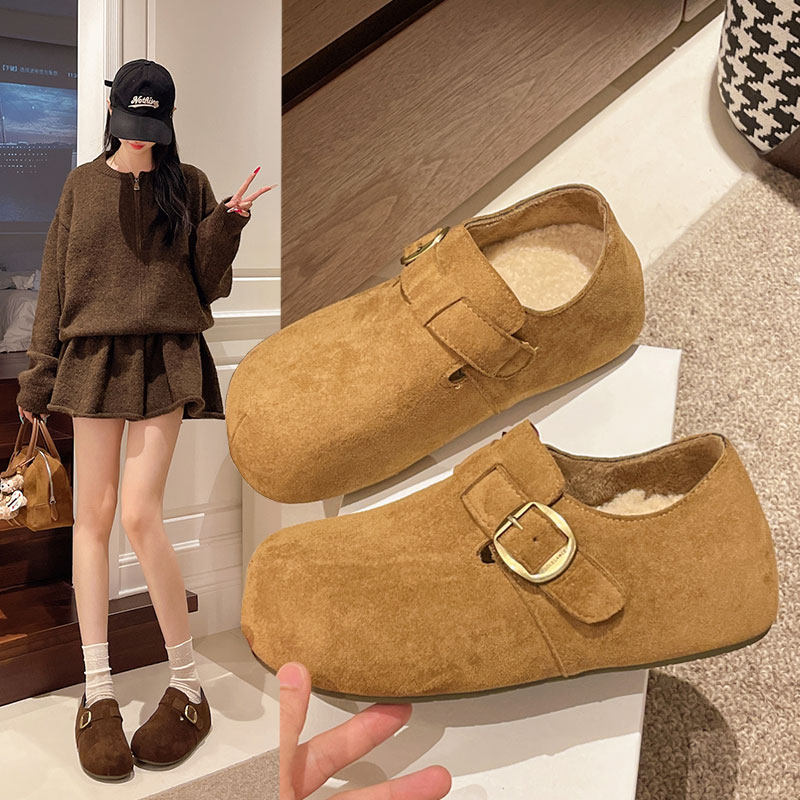 厚底增高小个子全包加绒勃肯鞋女2026新款春秋乐福鞋保暖二0115w,女鞋,勃肯鞋/软木鞋,淘宝优惠券,粉丝福利购,淘宝优惠卷