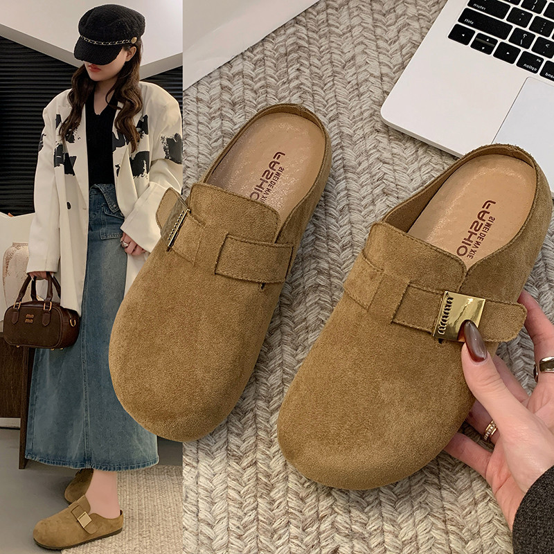 覆古勃肯鞋包头半拖鞋女2026春新款平底一脚蹬软底百搭博肯0115w,女鞋,勃肯鞋/软木鞋,淘宝优惠券,粉丝福利购,淘宝优惠卷