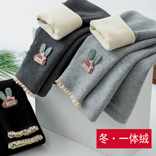 女童加绒加厚打底裤洋气