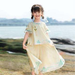 儿超仙装 网红款 日可穿公主裙汉款 套装 服女童2025新夏童古风古春装