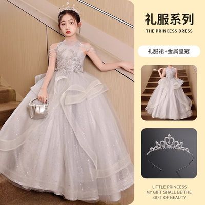 网红款儿童公裙花婚礼孩