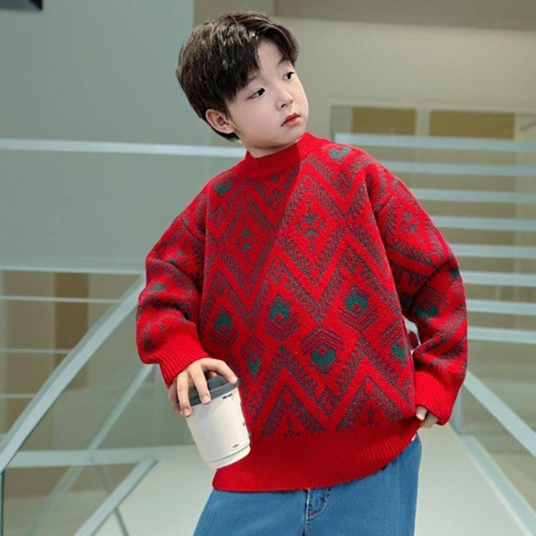 网红款球加毛冬男套头织衫保色拜年不起厚衣季中大童女童毛衫针暖,童装/婴儿装/亲子装,唐装,淘宝优惠券,粉丝福利购,淘宝优惠卷