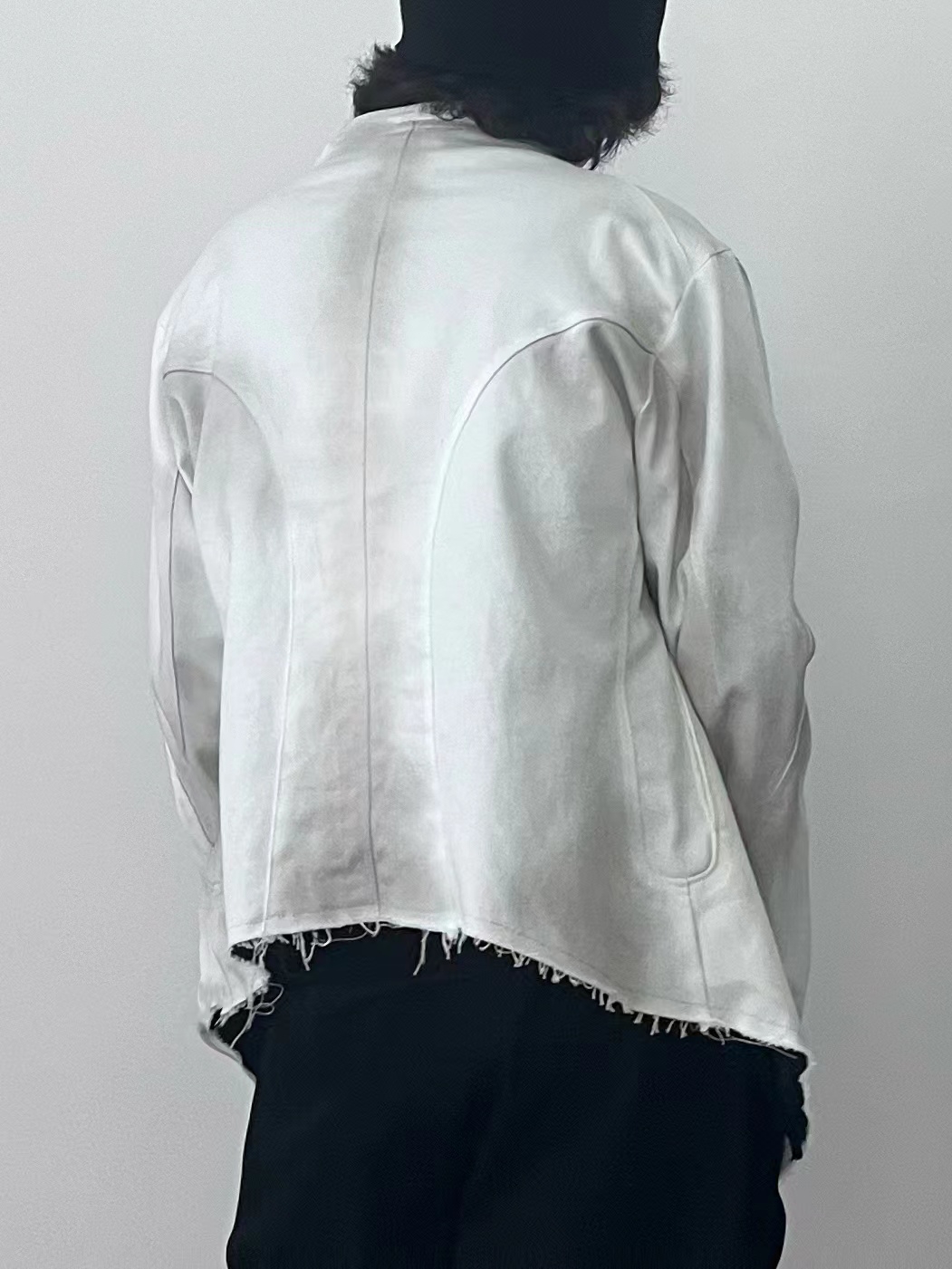 ACYCLIC白牛仔夹克喷染先锋设计