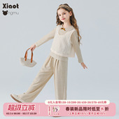 清新森系女童套装 裤 春季 女大童背心衬衫 子三件套 2026新款 小童木