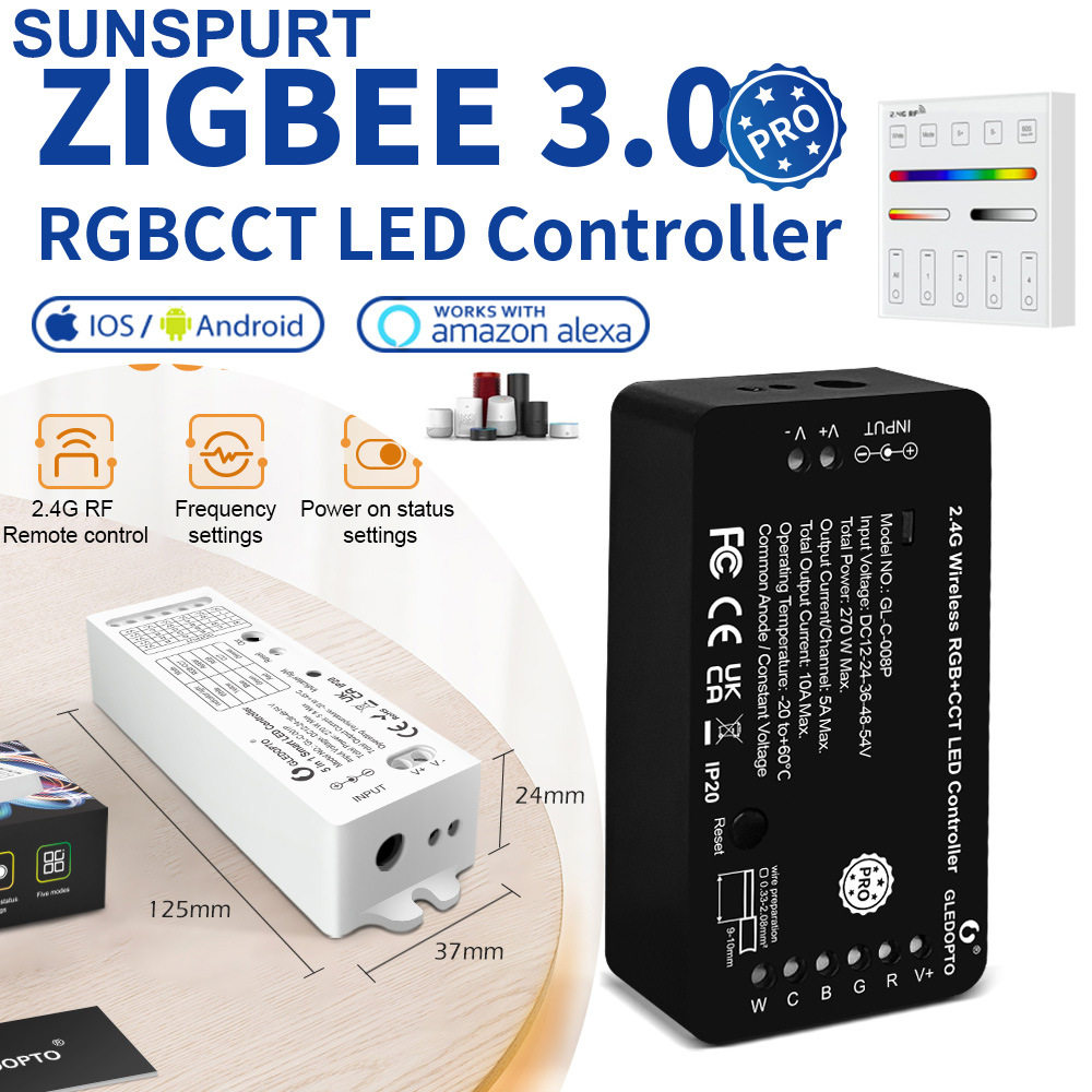 ZIGBEE3.0 RGBCCT控制器Pro RF遥控2.4G智能灯条灯带控制器,电子元器件市场,LED控制器,淘宝优惠券,粉丝福利购,淘宝优惠卷