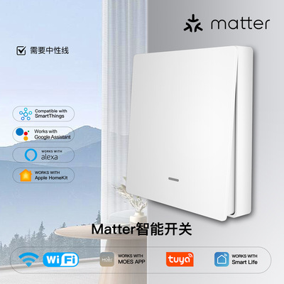 WiFi涂鸦智能开关app远程控制智能家居matter开关欧规按键开关