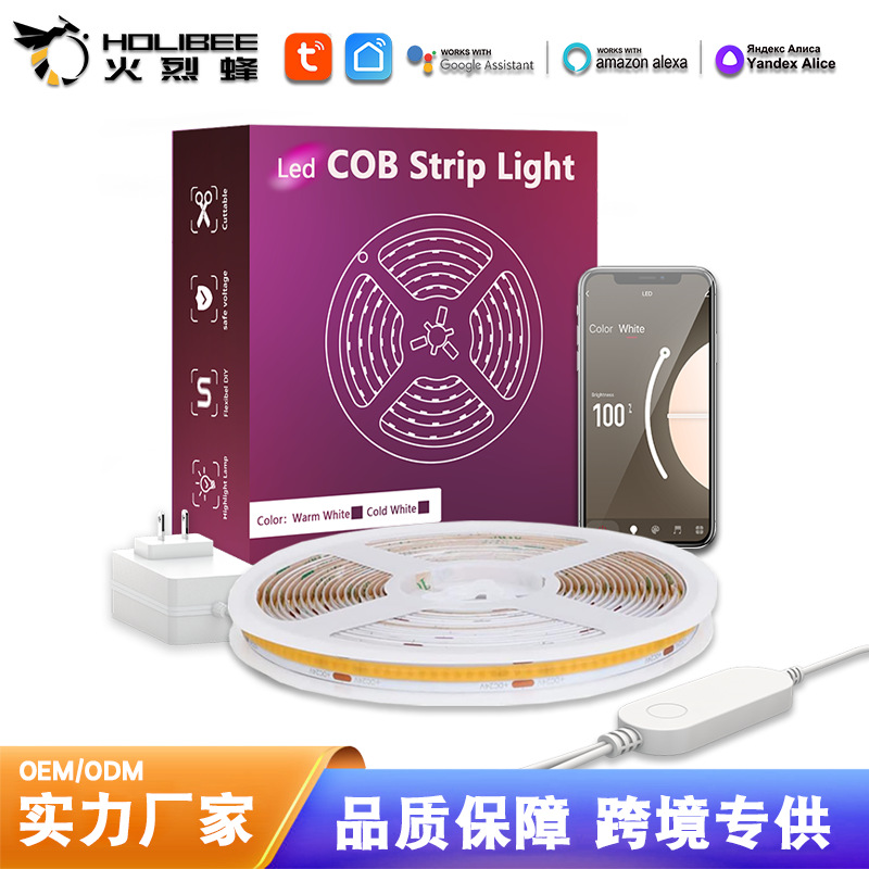 新款LED涂鸦WiFi ZigBee套装灯条 COB灯带12V防水5050智能Alexa