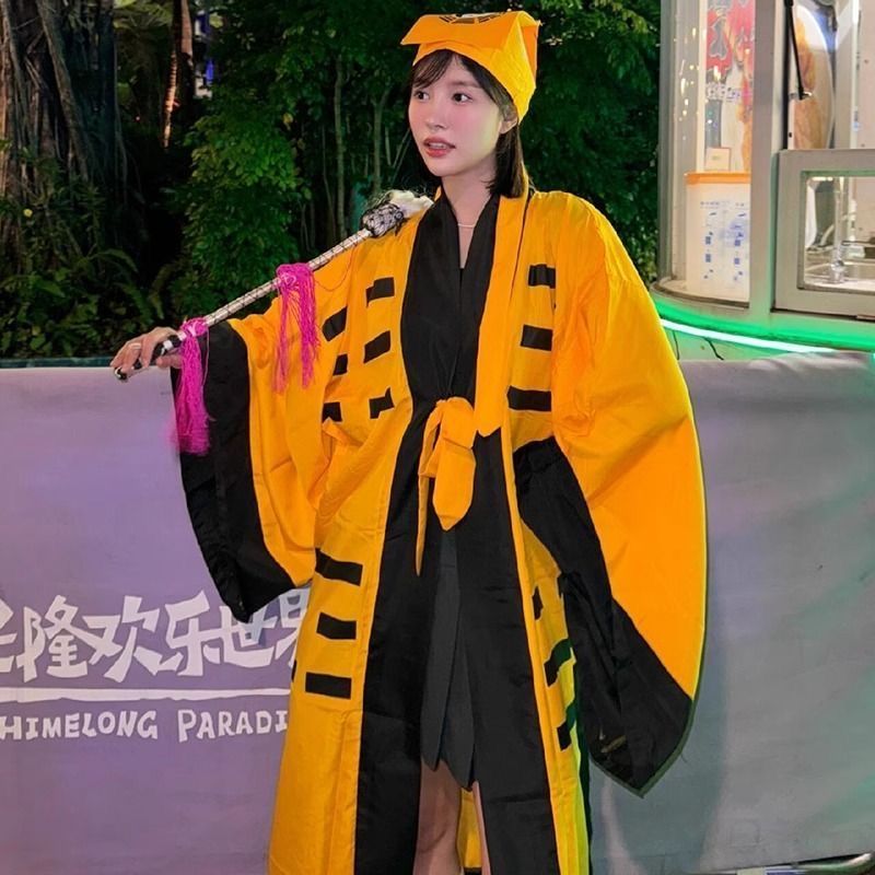 道士道袍八卦衣长袍全套装万圣节COS茅山透气太极八卦经衣林正英