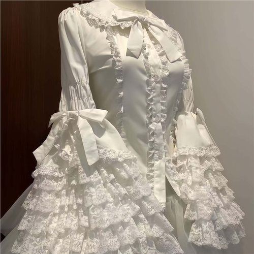 蕾丝doll感lolita姬袖衬衫长袖百搭内搭春季外穿Lolita可爱内搭