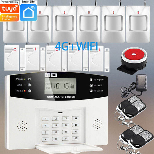 智能Tuya 多语言 LCD WIFI+4G alarm WIFI 4G报警器APP报警器