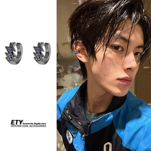小众闪电耳夹潮流美式