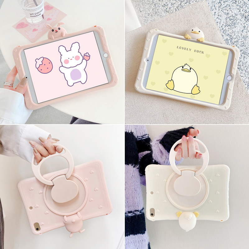 爱心兔小黄鸭360旋转2025新款ipad11保护套第9/10代平板4air5硅胶mini76卡通9.7寸苹果pro11全包10.2软壳适用,3C数码配件,平板电脑保护套/壳,淘宝优惠券,粉丝福利购,淘宝优惠卷