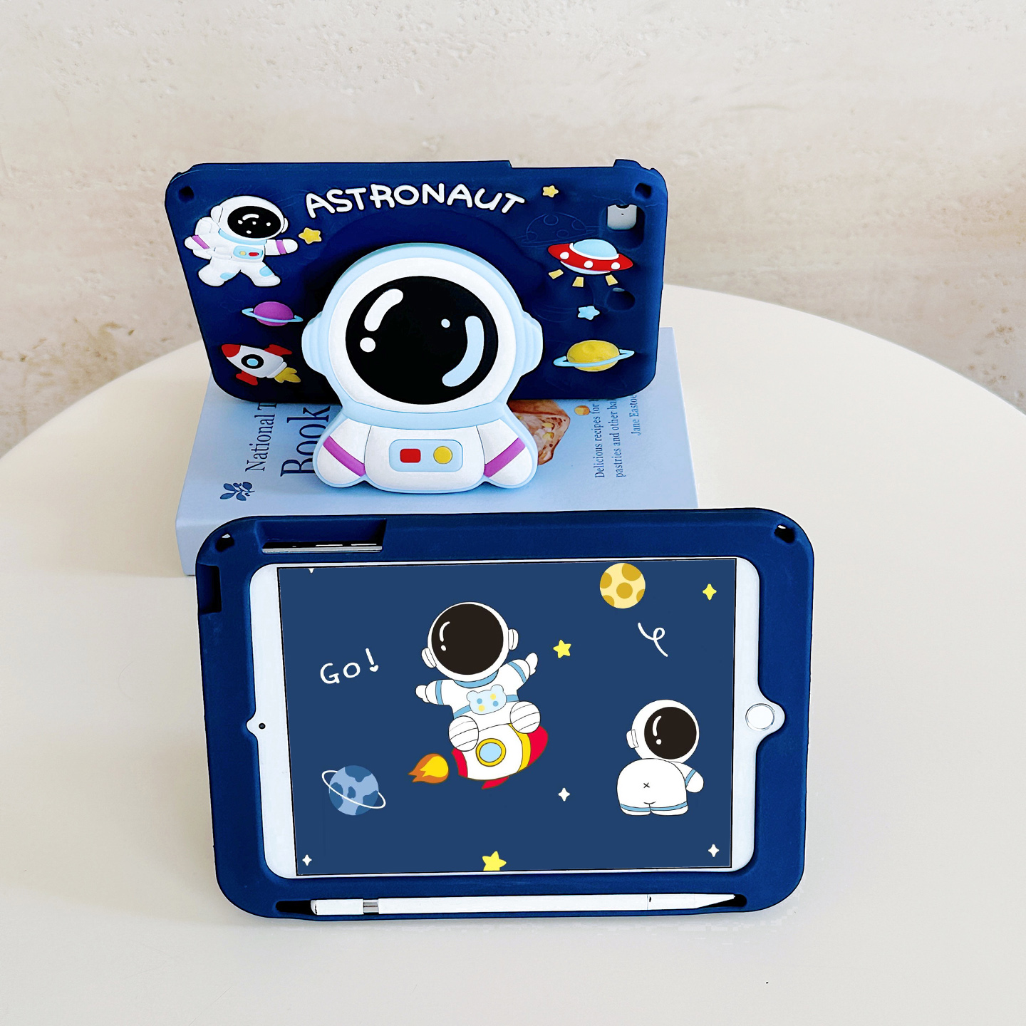 大头折叠支架宇航员适用三星a9+平板保护套a9plus带笔槽a7lite硅胶s6lite卡通sm-t290全包t510防摔Tab a8软壳