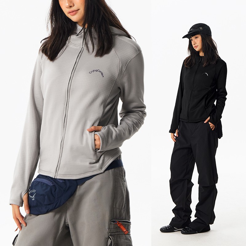 CryingCenterSports2025年冬连帽修身抓绒长袖 秋冬内胆卫衣男女