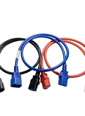 定制UL/VDE认证C13C14C19C20C21连接器白色黄色红色蓝色电源线