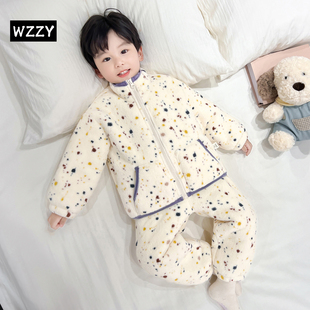 男童睡衣加绒加厚冬季珊瑚绒保暖套装2025新款中小儿童男孩家居服