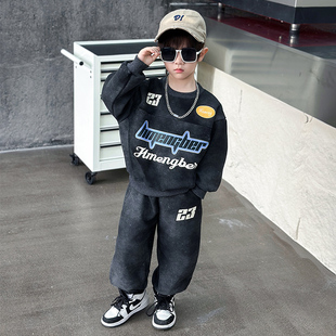 男童春装运动套装2026新款儿童潮酷卫衣帅气男孩春秋季休闲两件套