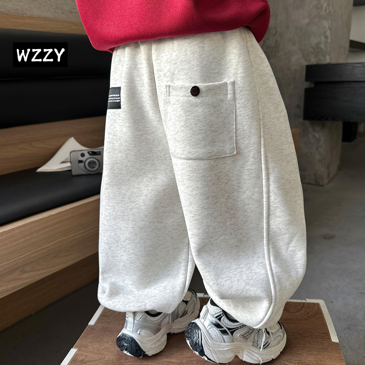 儿童加绒裤子男童运动裤冬季宝宝冬装长裤加厚中小男孩卫裤一体绒