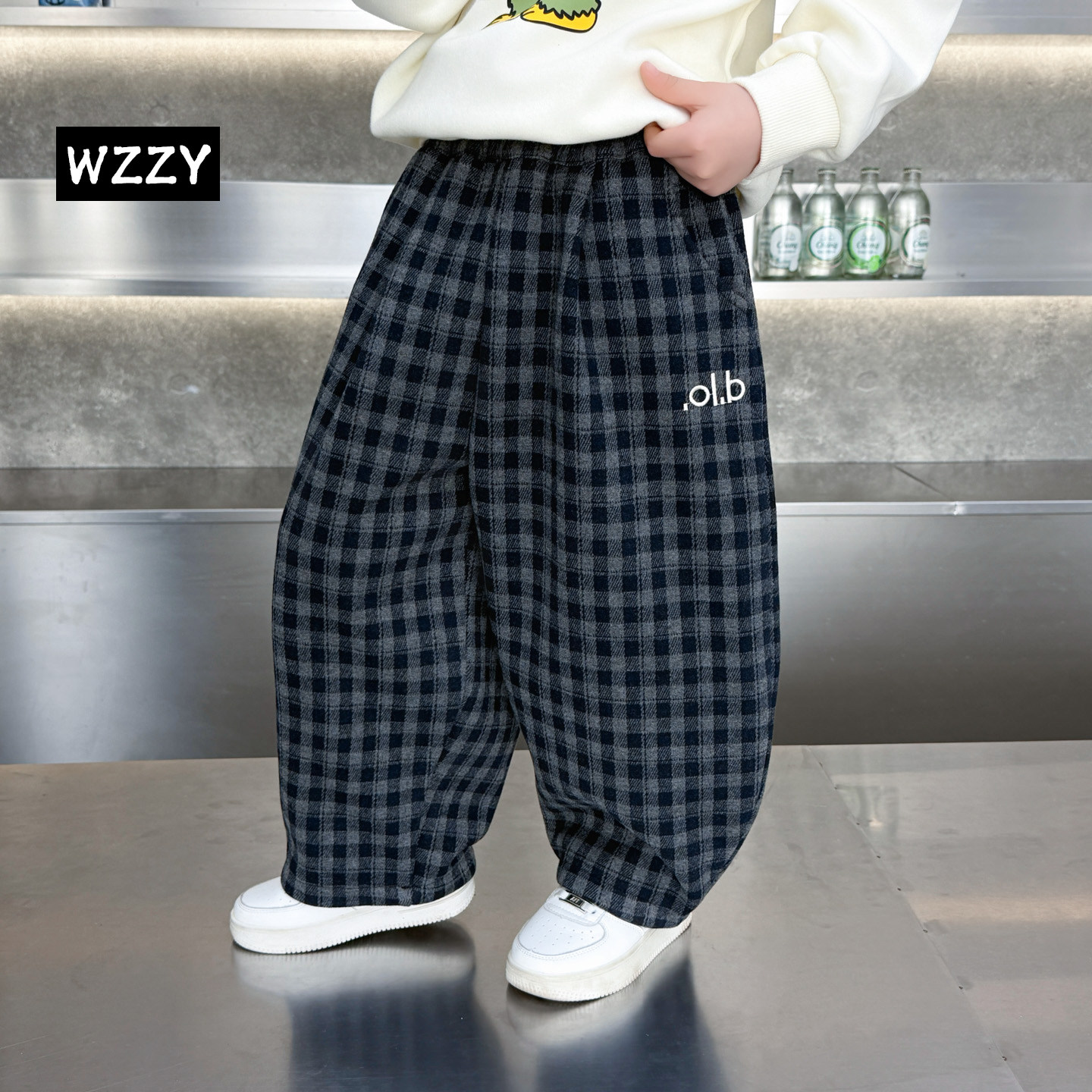 男童加绒裤子2025新款冬季儿童休闲弯刀裤洋气韩版宝宝一体绒长裤