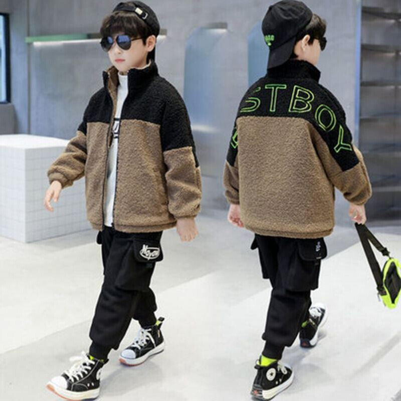 Boys coat autumn and winter clothing 2021 New Western sty