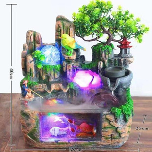 fish and fountain mountain tank 推荐 decorations Artificial