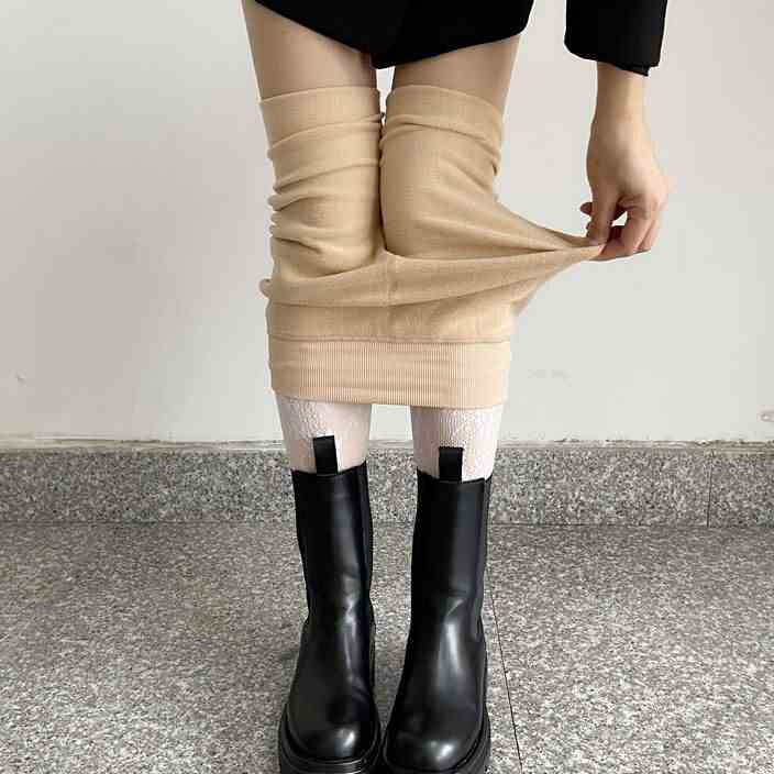 网红Italian fleece-lined thickened fishnet stockings women's