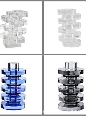 简约现代轻奢创意层叠水晶花瓶摆件样板房软装售楼处家居装饰品