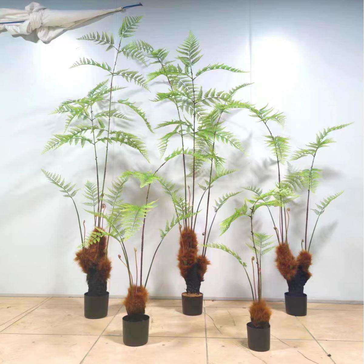 仿真蕨草树盆栽自然系金丝猴禅意猴头蕨绿植物装饰庭院景观摆