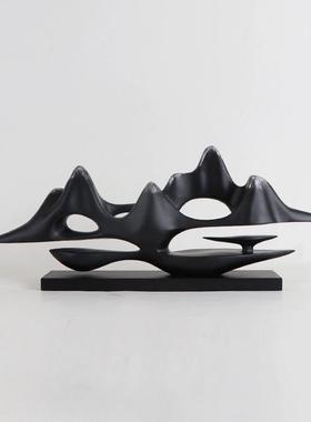 新中式云山摆设售楼处酒店样板间展示架家饰软装搭配摆件玄关饰品