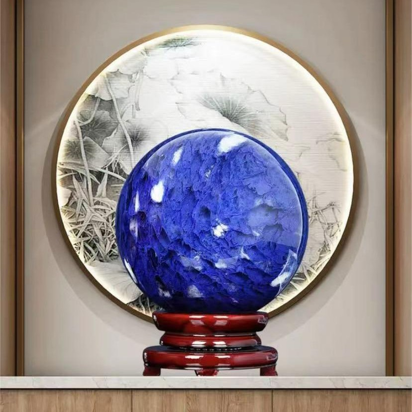 天然原矿能量球矿石蓝色星球摆件家居办公室摆设公司酒店开业送礼