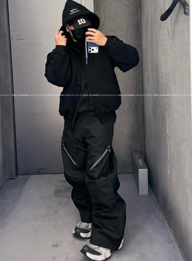 「SKI滑雪新季」 VANA ILUSION 3B字母拉链卫衣连帽衫内里羊羔毛