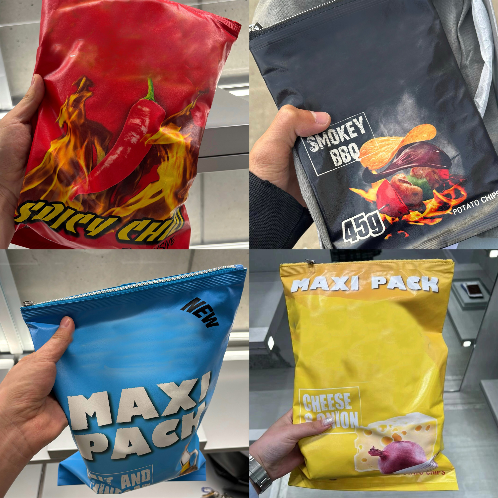 「4色薯片包」VANA ILUSION 挂绳斜挎手机包牛皮零钱包配饰包潮