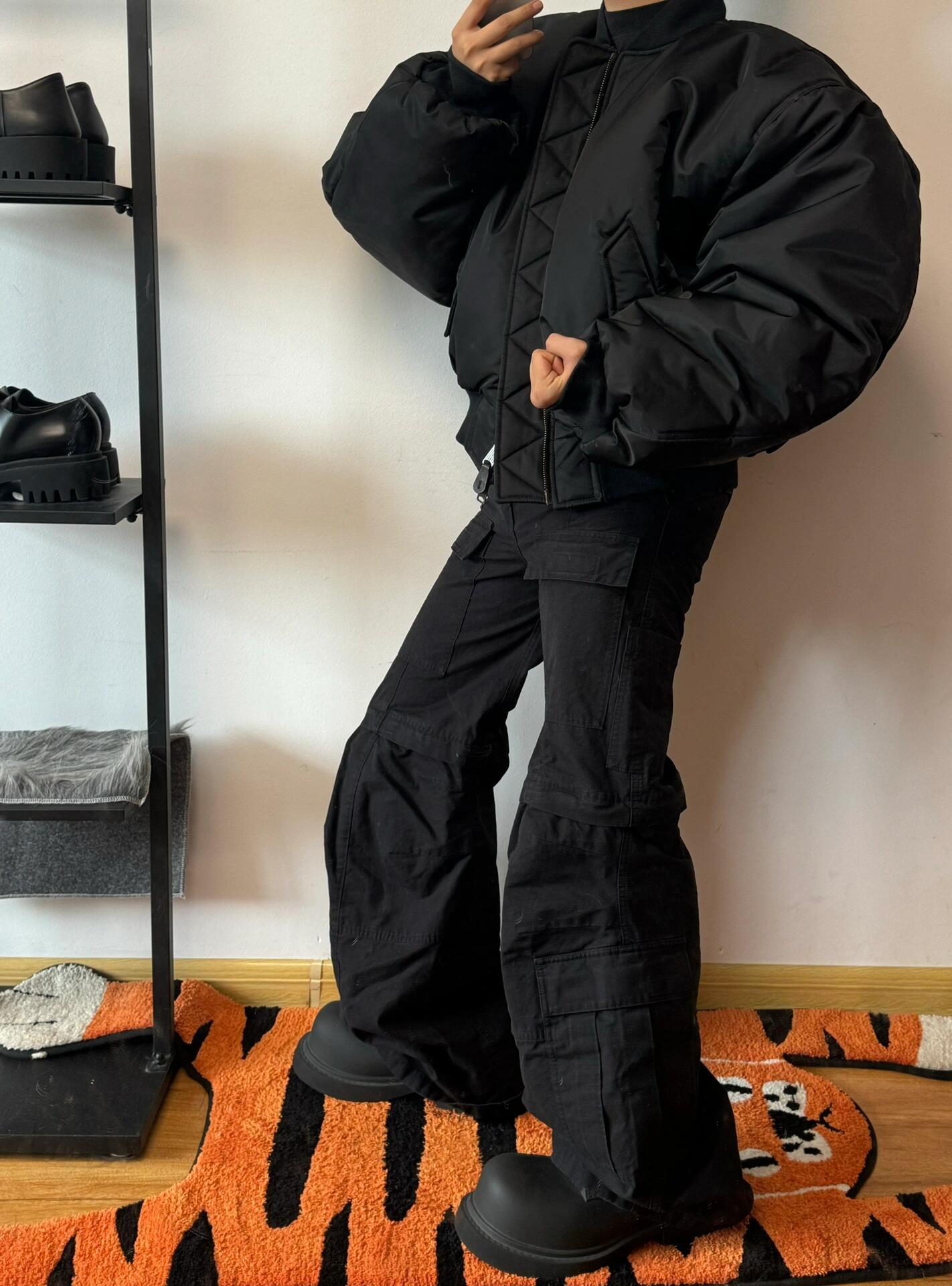 「可拆卸裤腿」VANA ILUSION 伞兵多口袋微喇叭工装裤Cargo潮