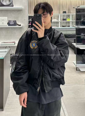 「杨超越同款」VANA ILUSION 曼联袖章棉服拉链外套Bomber保暖潮