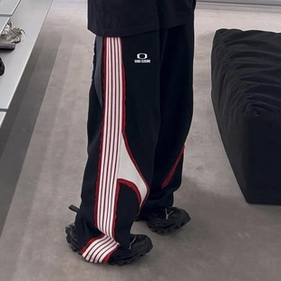 男女长裤 双环字母刺绣运动裤 情侣潮 ILUSION 「五条杠系列」VANA