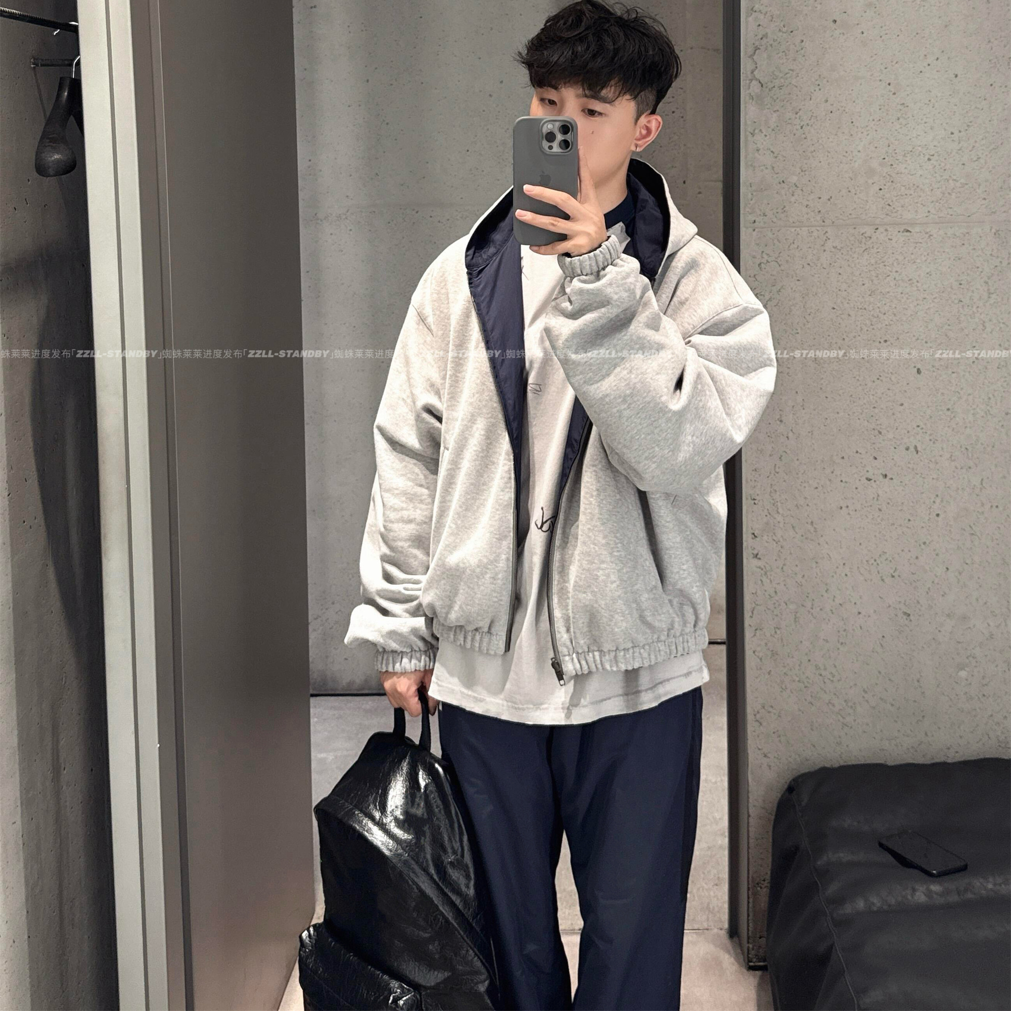 「疯狂双拼」VANA ILUSION 480克水洗卫衣拼接锦纶夹克单件4斤重