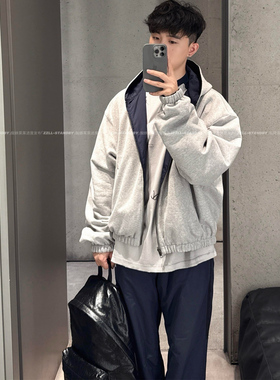 「双面穿」VANA ILUSION 480克水洗卫衣拼接锦纶夹克潮单件4斤重