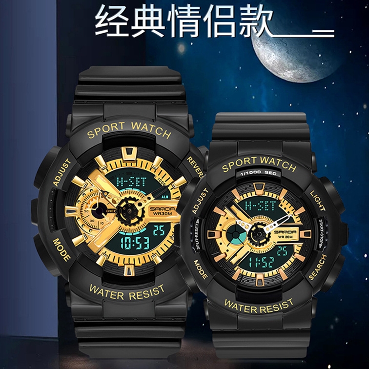 ins超火的情侣款手表一对电子表男女学生运动休闲潮流防水520礼物