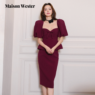 新品 Wester2025冬季 Maison 千金风新年战袍收腰上衣 圣诞限定