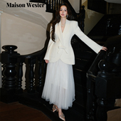 Maison 腰带气质蝴蝶结外套女 千金风翻领西装 Wester2025冬季 新品