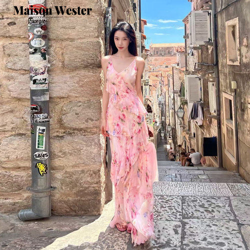 【徐如蓝 易梦玲同款】Maison Wester2026夏季度假连衣裙吊带长裙