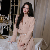 Wester2025秋季 饰肉粉修身 新品 Maison 通勤翻领短款 双口袋装 西装