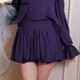 Maison 深紫色雪纺轻盈感抽褶短裤 Wester2025夏季 新款