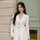 女士极简气质澳毛白色收腰长款 Maison Wester冬季 全羊毛大衣上衣
