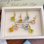 手作精美清透冰块方糖钥匙扣手账本挂饰女生包包挂件拉链扣配饰