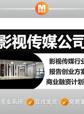 影视电影制作文化传媒公司市场报告创业方案商业BP融资计划书资料