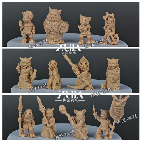猫咪战士喵喵骑士微缩模型