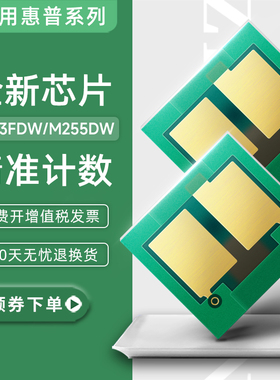 适用惠普M283fdw硒鼓芯片 HP 206A 207A粉盒 LaserJet M283fdn MFP M255dw/nw打印机墨盒 W2110A W2210A 碳粉